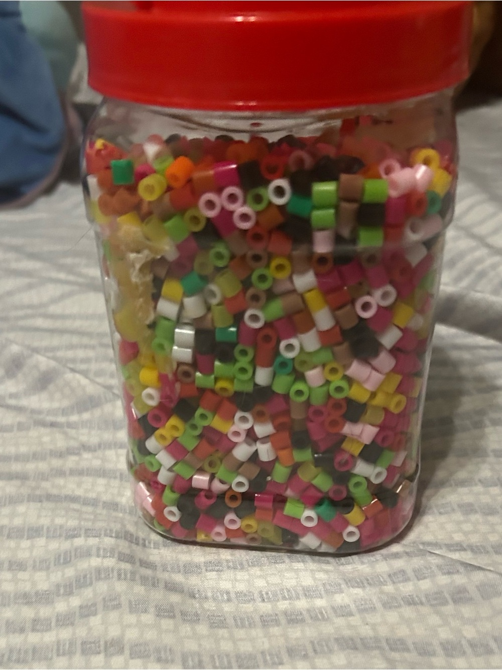 Kids Craft Beads Jar - Multicolor Peg Beads for Creative Play
